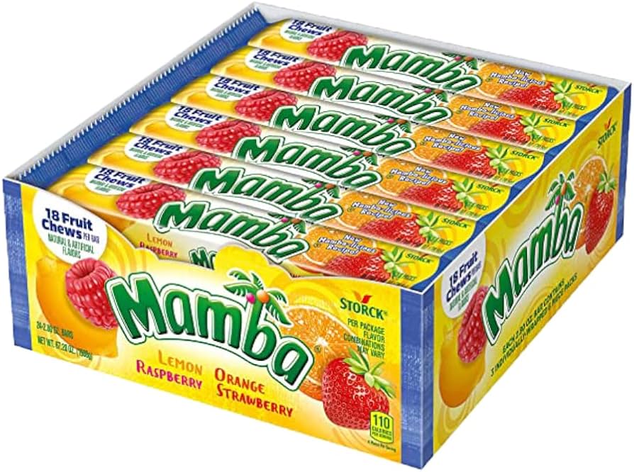 Mamba Fruit Chews Candy 18 Pieces Pack of 24 - Grocer wholesale