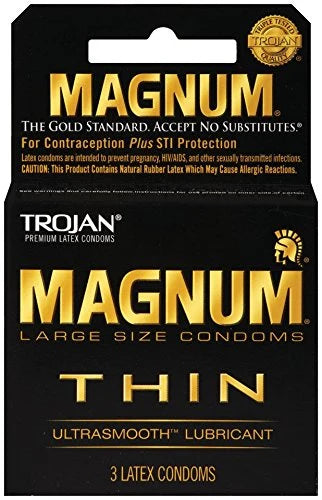 TROJAN Condom Magnum Ult Thin 3s 6 Per Package - Grocer wholesale