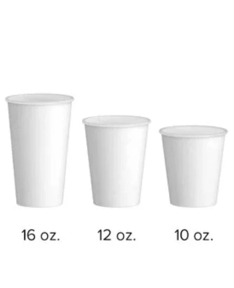 Paper hot cups 10oz, 12oz, 16oz 1000ct - Grocer wholesale