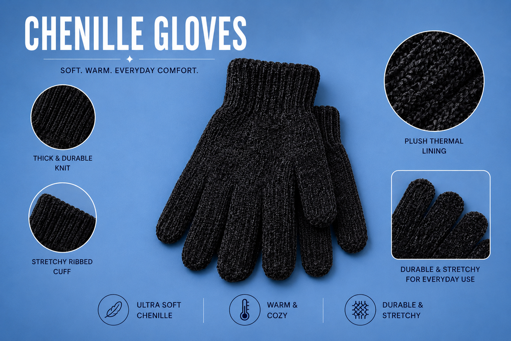 Winter Gloves — Chenille, Touchscreen, Thermal & Insulated Ski Gloves (Wholesale & Bulk)