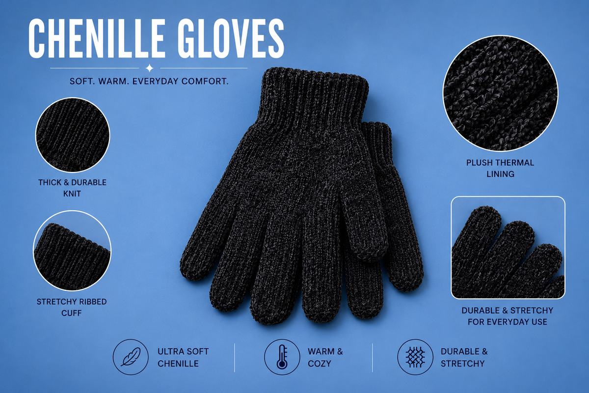 Winter Gloves — Chenille, Touchscreen, Thermal & Insulated Ski Gloves (Wholesale & Bulk)