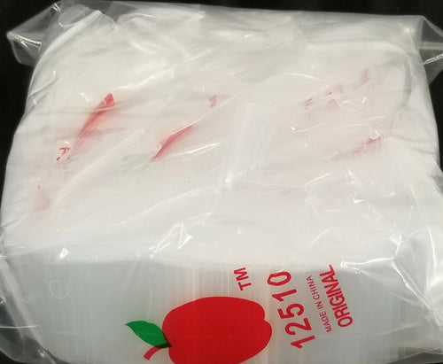 12510 Original Apple Bags 1.25" x 1"- CLEAR - Grocer wholesale