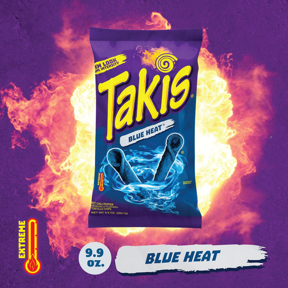 Takis Blue Heat Rolled Tortilla Chips — 9.9 oz Sharing Size, 14 Per Box | Bulk & Wholesale - Grocer wholesale