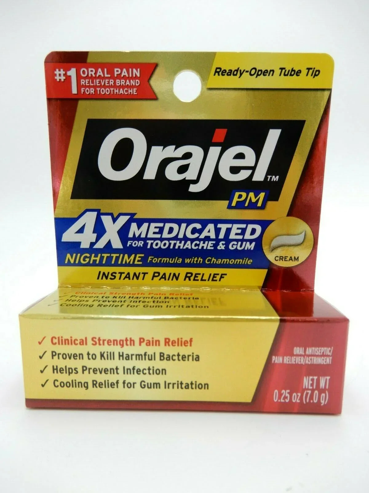 Orajel 4X Medicated PM For Toothache and Gum Cream - 0.25oz/24pk - Grocer wholesale