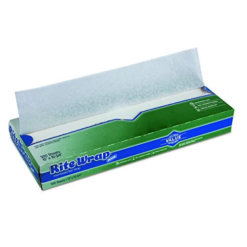 Rite-Wrap, RW156, White, Light-Weight Interfolded Dry Wax Deli Paper 15