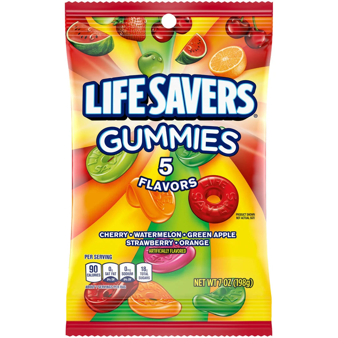 Lifesavers Gummies Five Flavor Candy 7 Oz., PK12 - Grocer wholesale