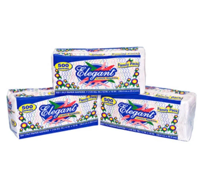 NAPKINS ELEGANT - 500ct/12pk - Grocer wholesale