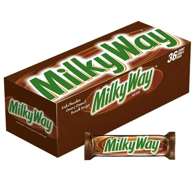 Milky Way Milk Chocolate Singles Size Candy Bars, 1.84 Oz, 36/Pack - Grocer wholesale