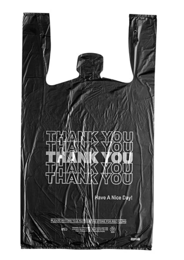 Black T-Shirt Carry-Out Bags - 1000 Pack - Grocer wholesale