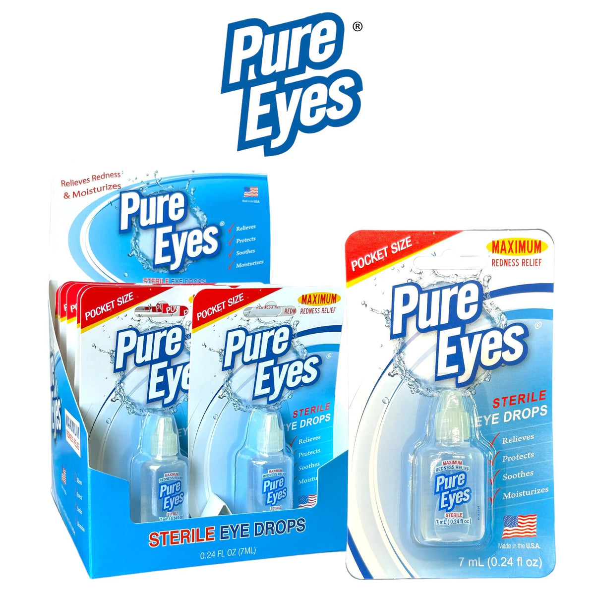 Pure Eyes Sterile Eyes Drops - 12ct - Grocer wholesale