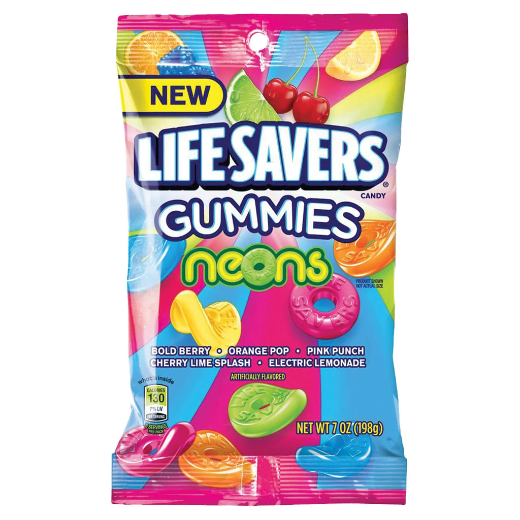Lifesavers Gummies 7oz Bag - Neons - 12ct Box - Grocer wholesale