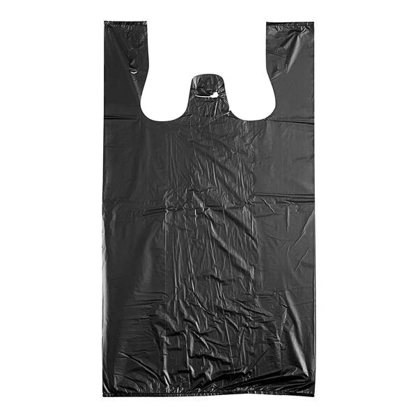 Shopping Bag 1/6 Black T-Shirt Bag 1000ct - Grocer wholesale