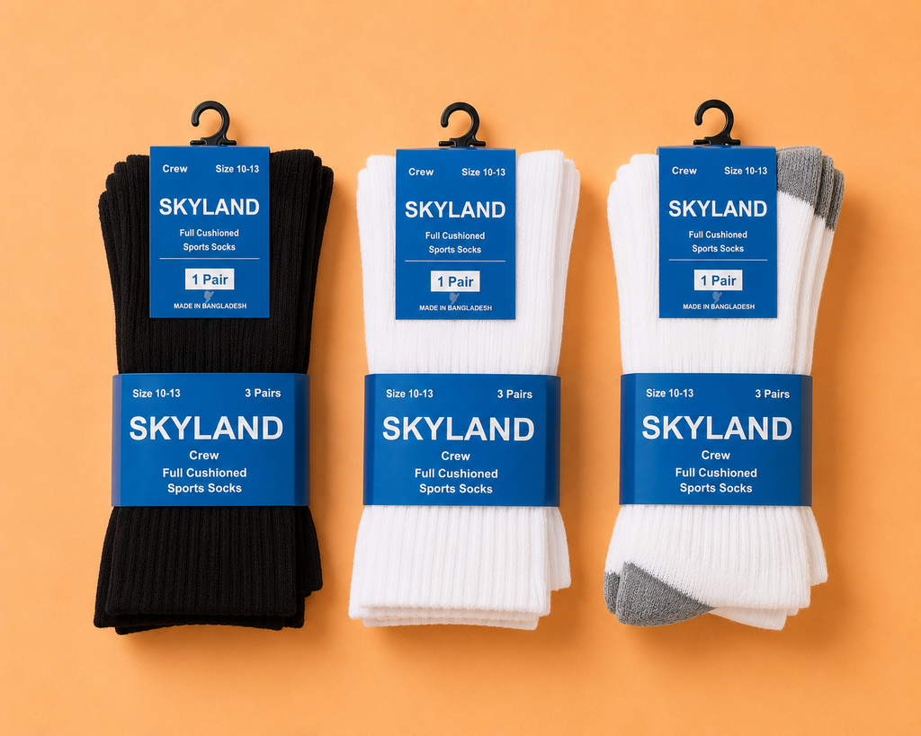 Crew Socks — Full Cushion Reinforced Crew Socks (Wholesale & Bulk)