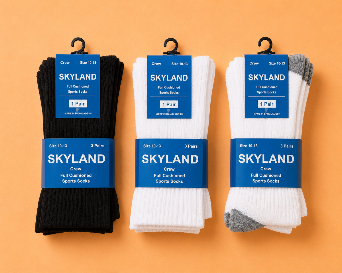 Crew Socks — Full Cushion Reinforced Crew Socks (Wholesale & Bulk)