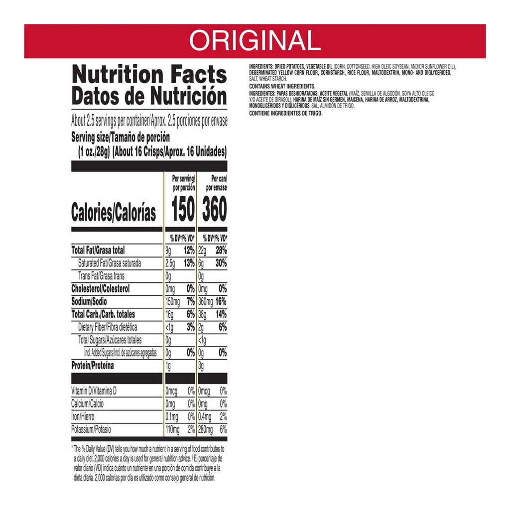 Pringles Original Potato Crisps — 2.5 oz Grab n' Go, 12 Count | Bulk & Wholesale - Grocer wholesale