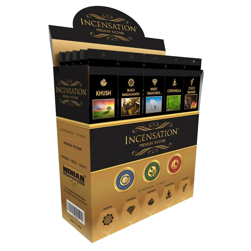 INCENSATION INCENSE 75pack Assorted 12ct - Grocer wholesale