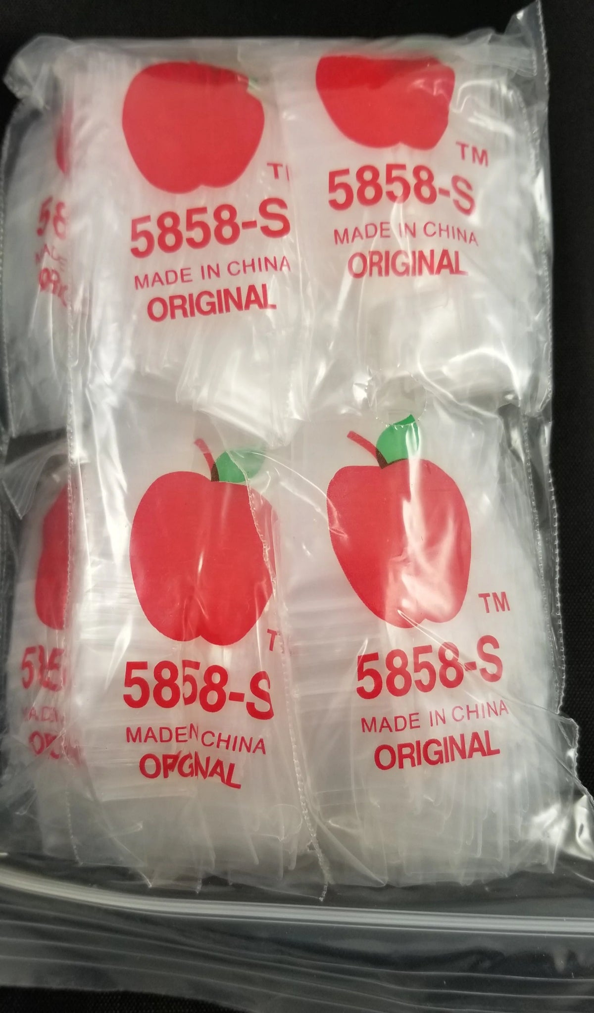 5858-S Original Apple Bags 5/8" x 5/8"- CLEAR - Grocer wholesale