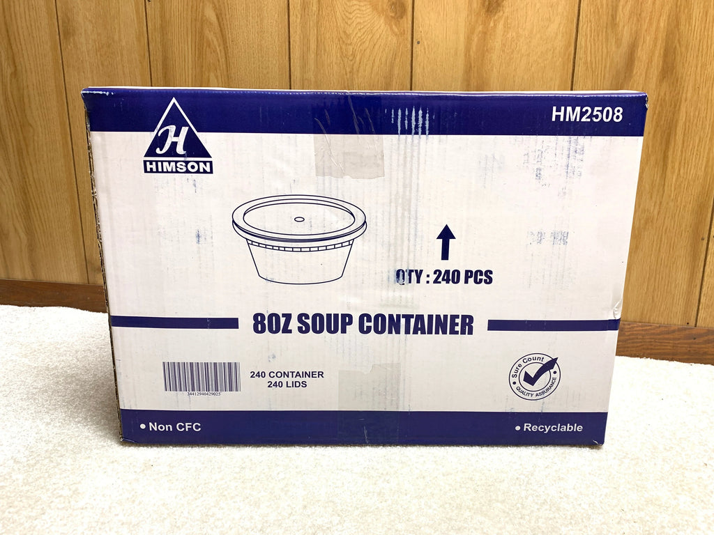 Himson 8oz soup container 240 combo pack - Grocer wholesale
