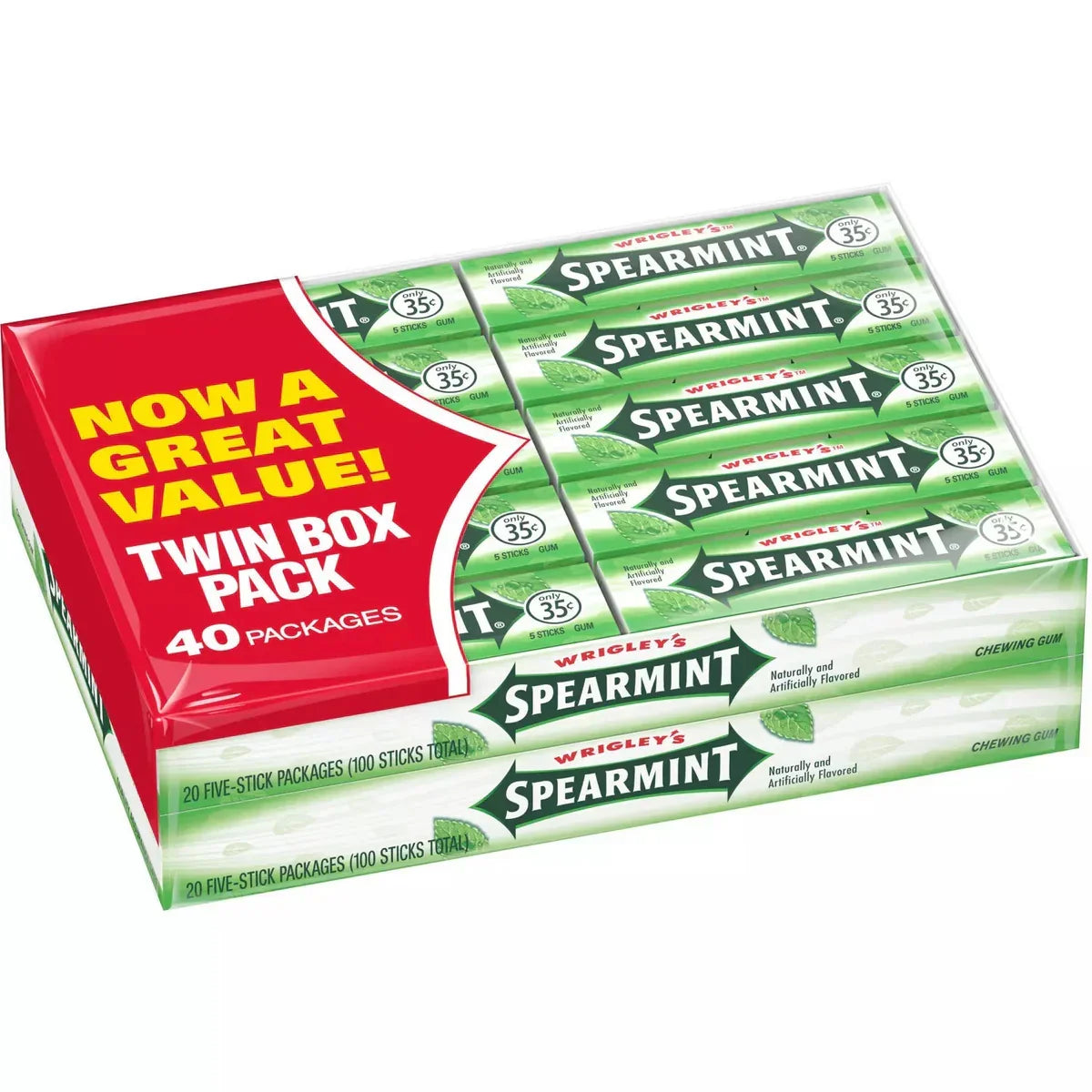Wrigley's Spearmint Gum - 5ct/40pk - Grocer wholesale