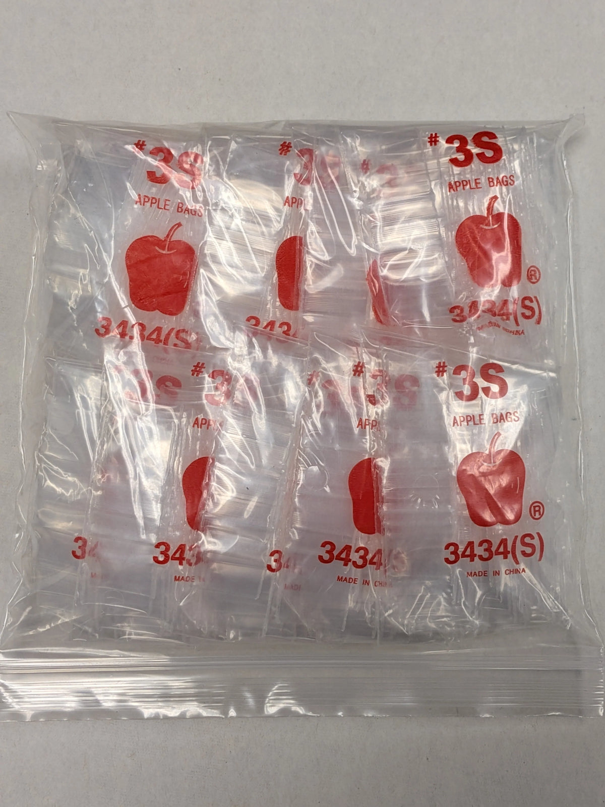 3434-S Original Apple Bags 3/4" x 3/4"- CLEAR - Grocer wholesale