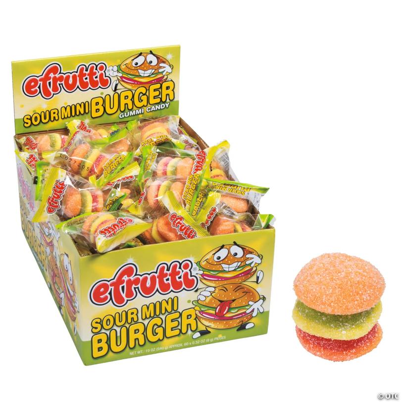 21 oz. Efrutti® Mini Burger Sour Gummy Candy – 60 Pc. - Grocer wholesale