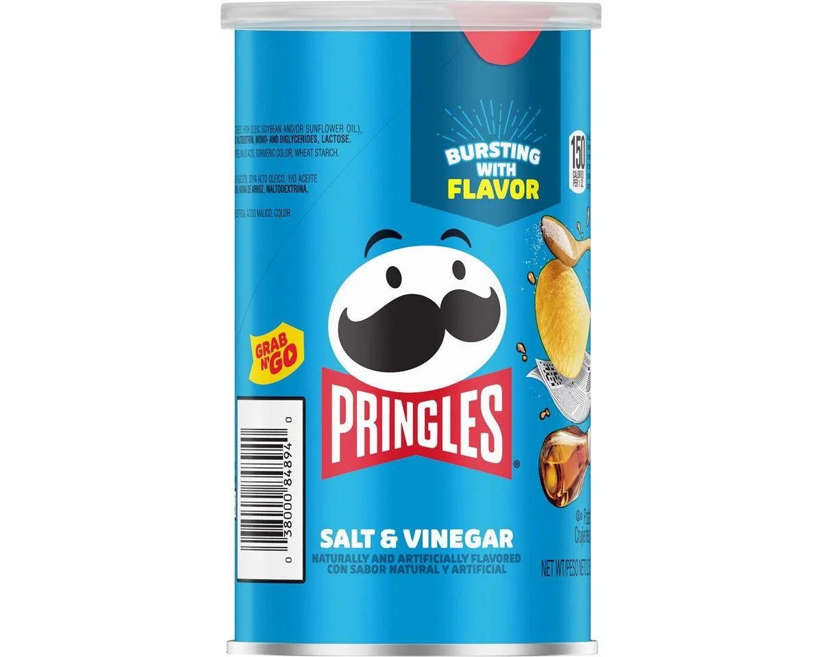 Pringles Salt & Vinegar Potato Crisps — Grab n' Go 2.5 oz Cans | Bulk & Wholesale - Grocer wholesale