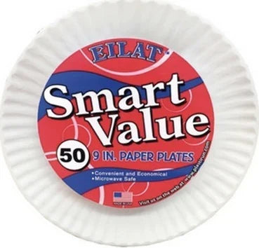 Paper Plates 9" - 50ct/24pk - Grocer wholesale