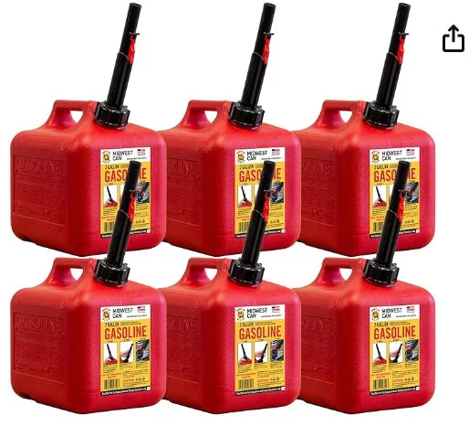2-Gallon Gas Can 6ct - Grocer wholesale