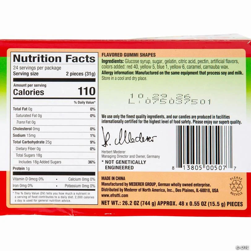 26 oz. Efrutti® Pizza Gummy Candy - 48 Pc. - Grocer wholesale