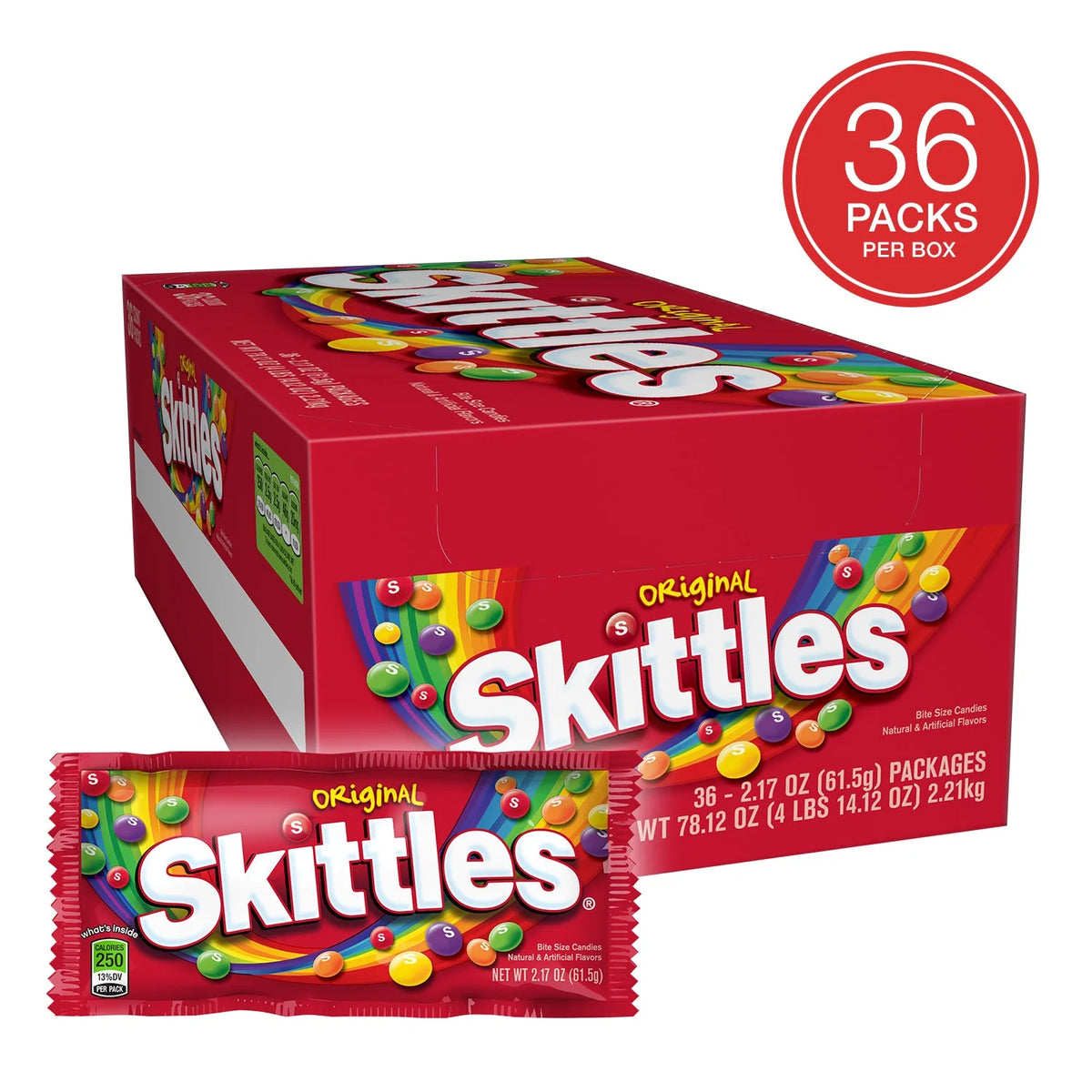 Skittles Chewy Candy, Original, 2.17 Oz Bag, 36 - Grocer wholesale