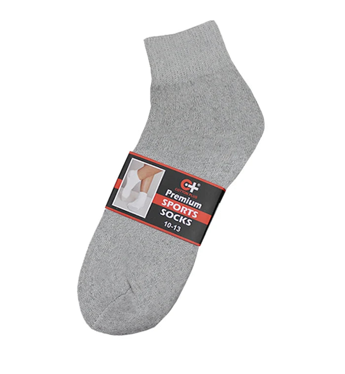 Ankle Socks Gray 12 Pairs - Grocer wholesale
