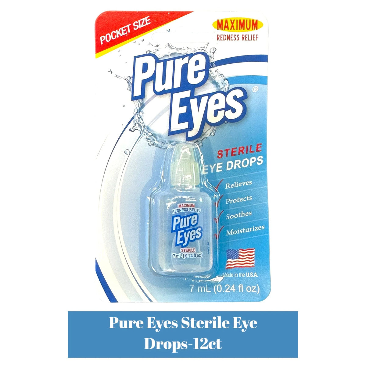Pure Eyes Sterile Eyes Drops - 12ct - Grocer wholesale