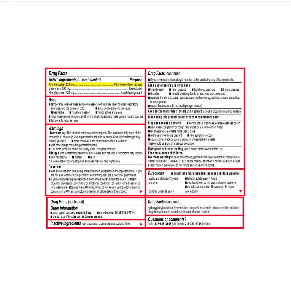 Tylenol Sinus Severe Daytime Caplets 24ct | Wholesale Case - Grocer wholesale