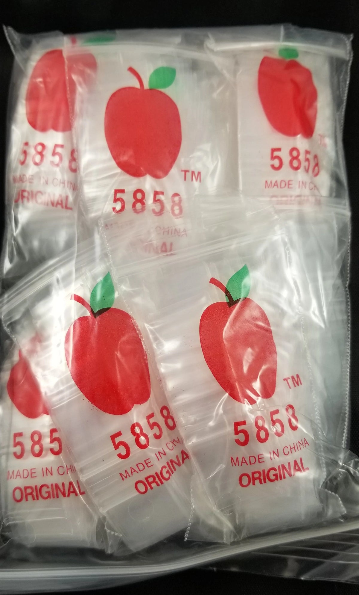 5858 Original Apple Bags 5/8" x 5/8"- CLEAR - Grocer wholesale