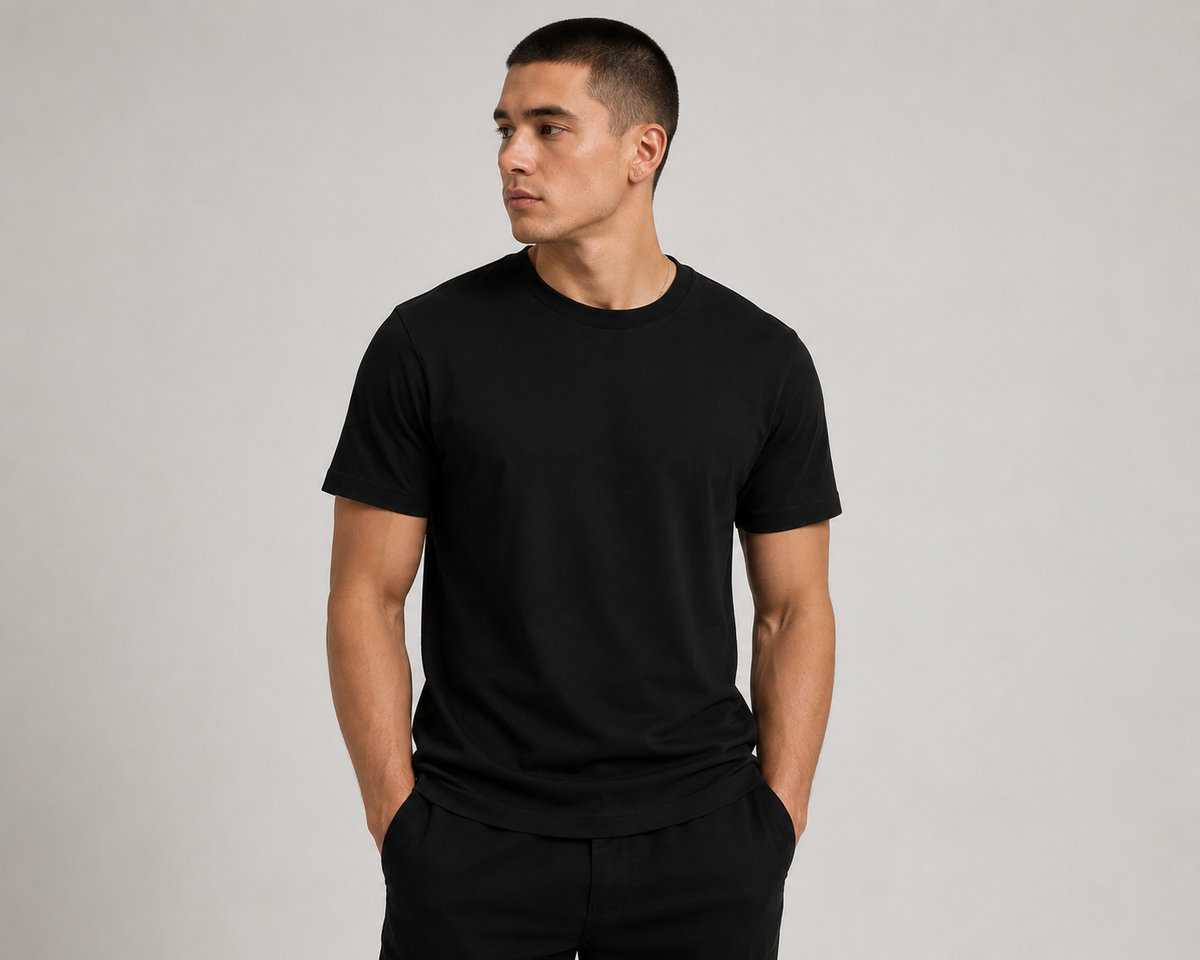 Round Neck T-Shirts — Blank 100% Cotton Crew Neck Tee (Wholesale & Bulk)