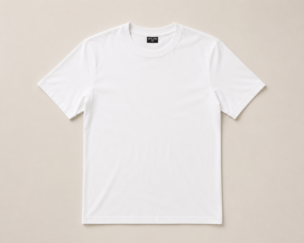 Round Neck T-Shirts — Blank 100% Cotton Crew Neck Tee (Wholesale & Bulk)