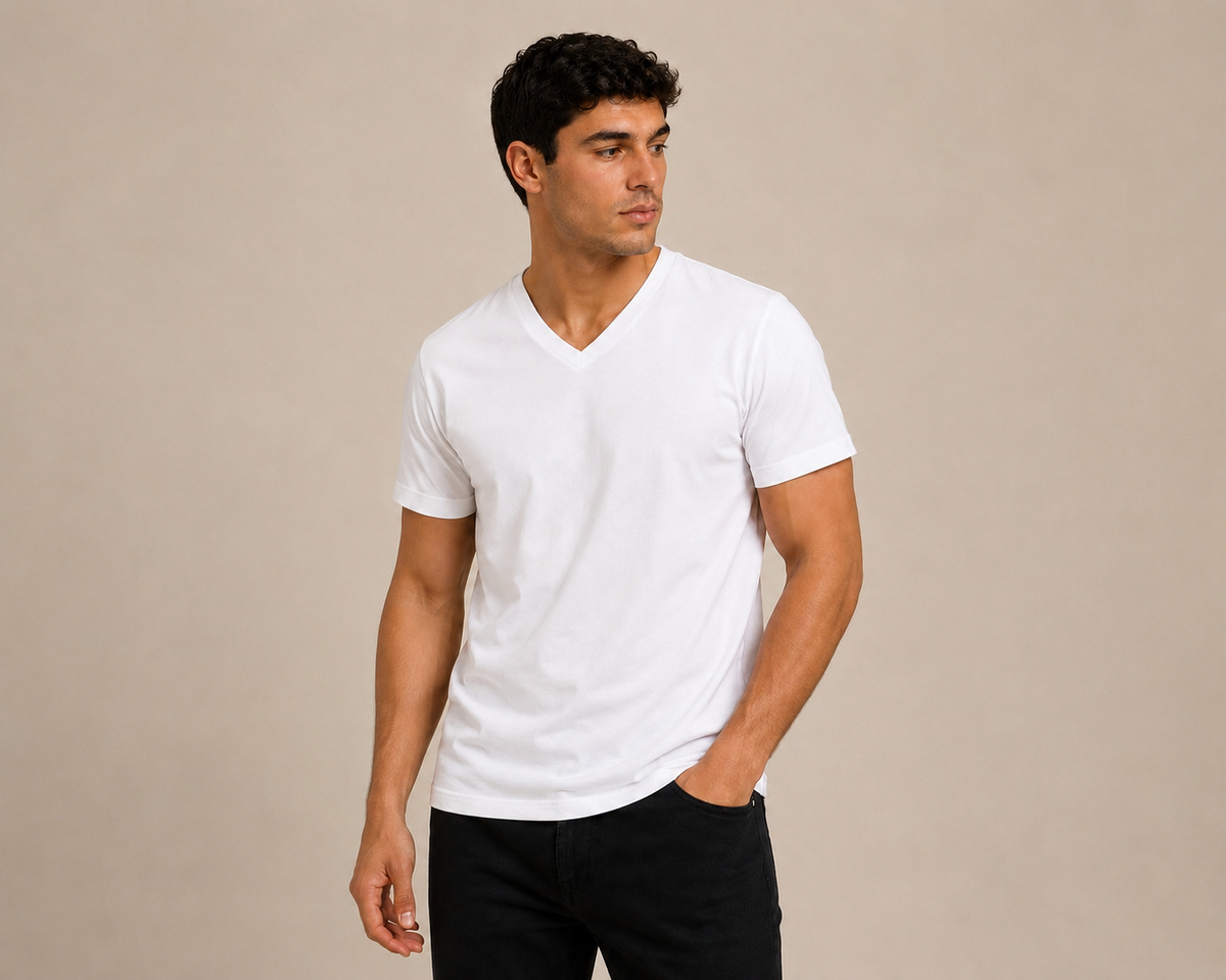 V-Neck T-Shirts — Blank Cotton V Neck Tee (Wholesale & Bulk)