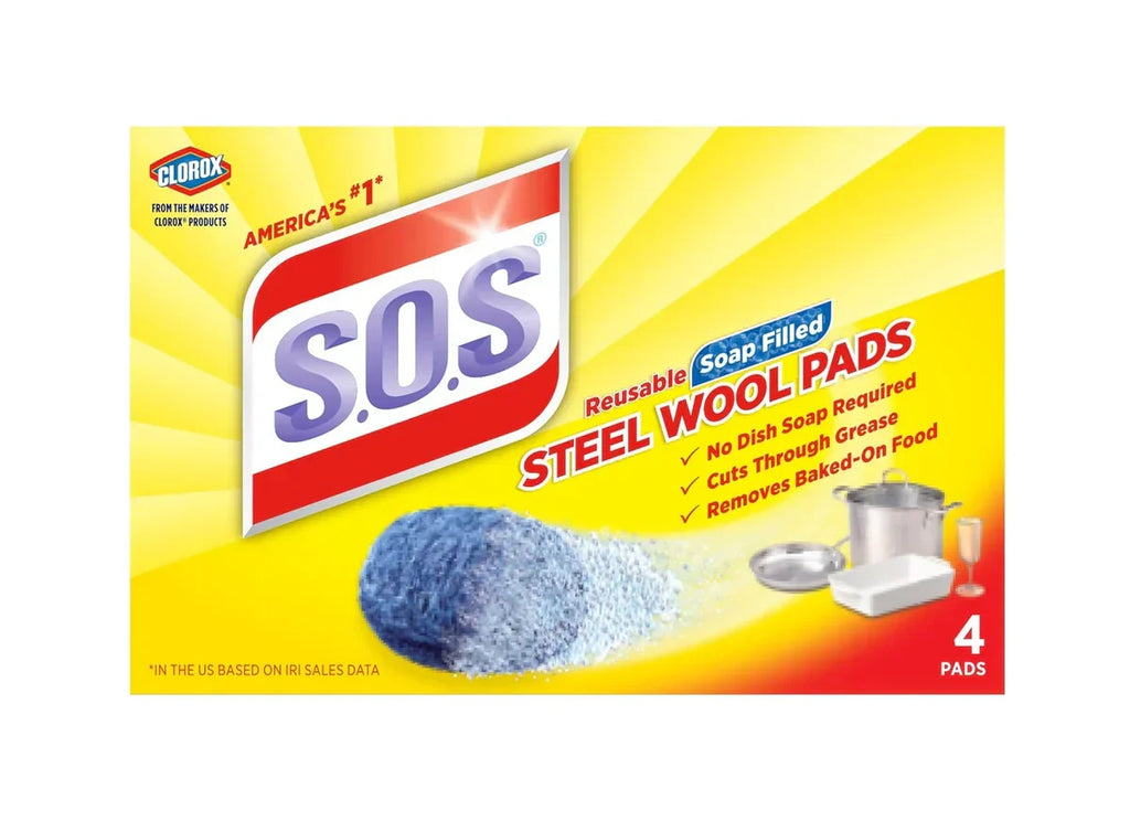 S.O.S. Steel Wool Soap Pads - 4ct/24pk - Grocer wholesale
