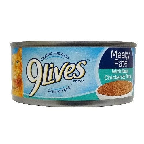 9 Lives 5.5oz Meaty Pate W-Chic & Tuna-wholesale - Grocer wholesale