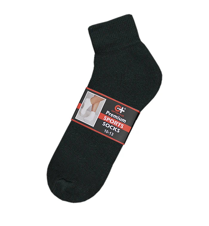 Ankle Socks Black 12 Pairs - Grocer wholesale