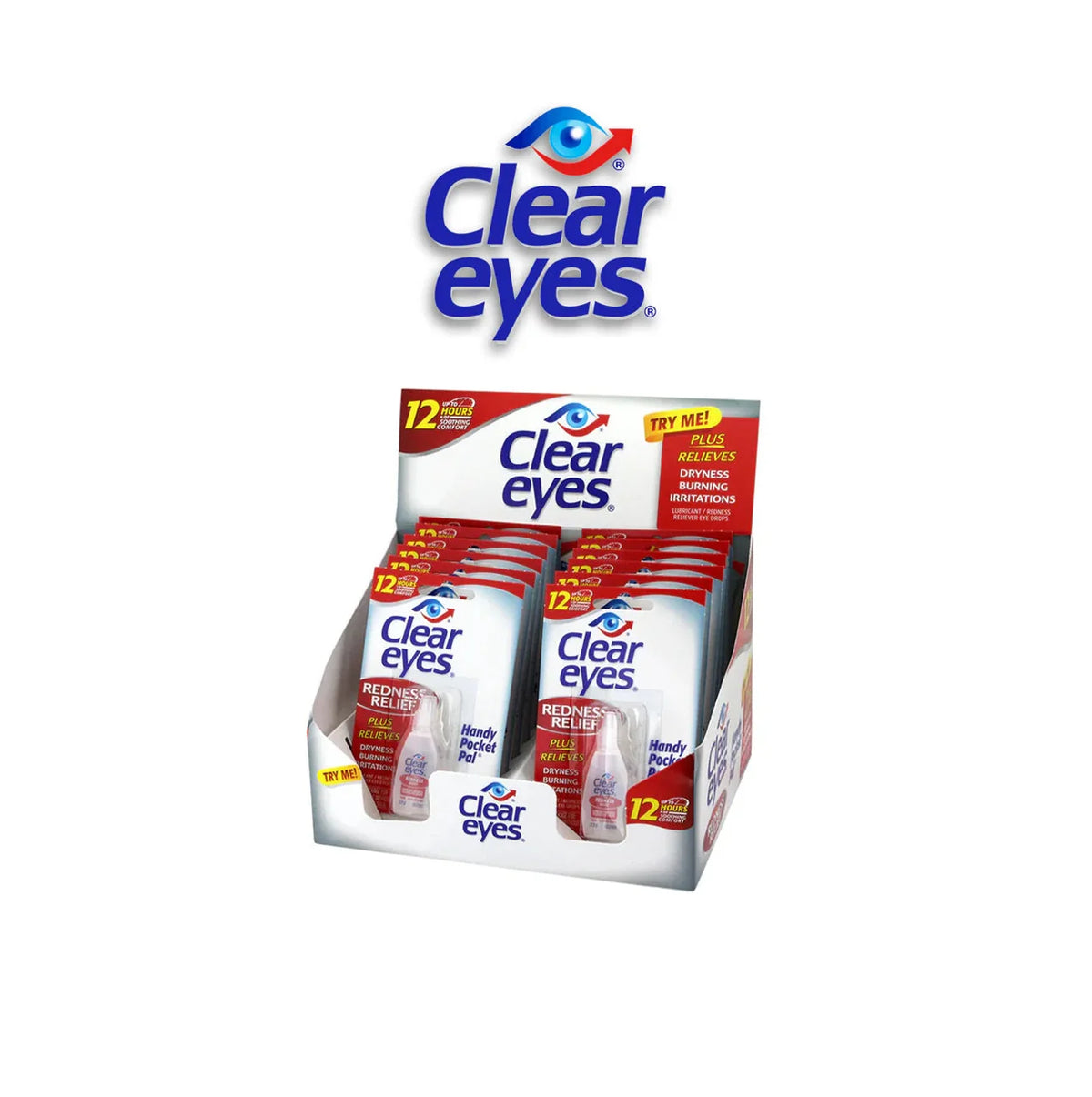 Clear Eyes Redness Relief Eye Drops -12 count - Grocer wholesale