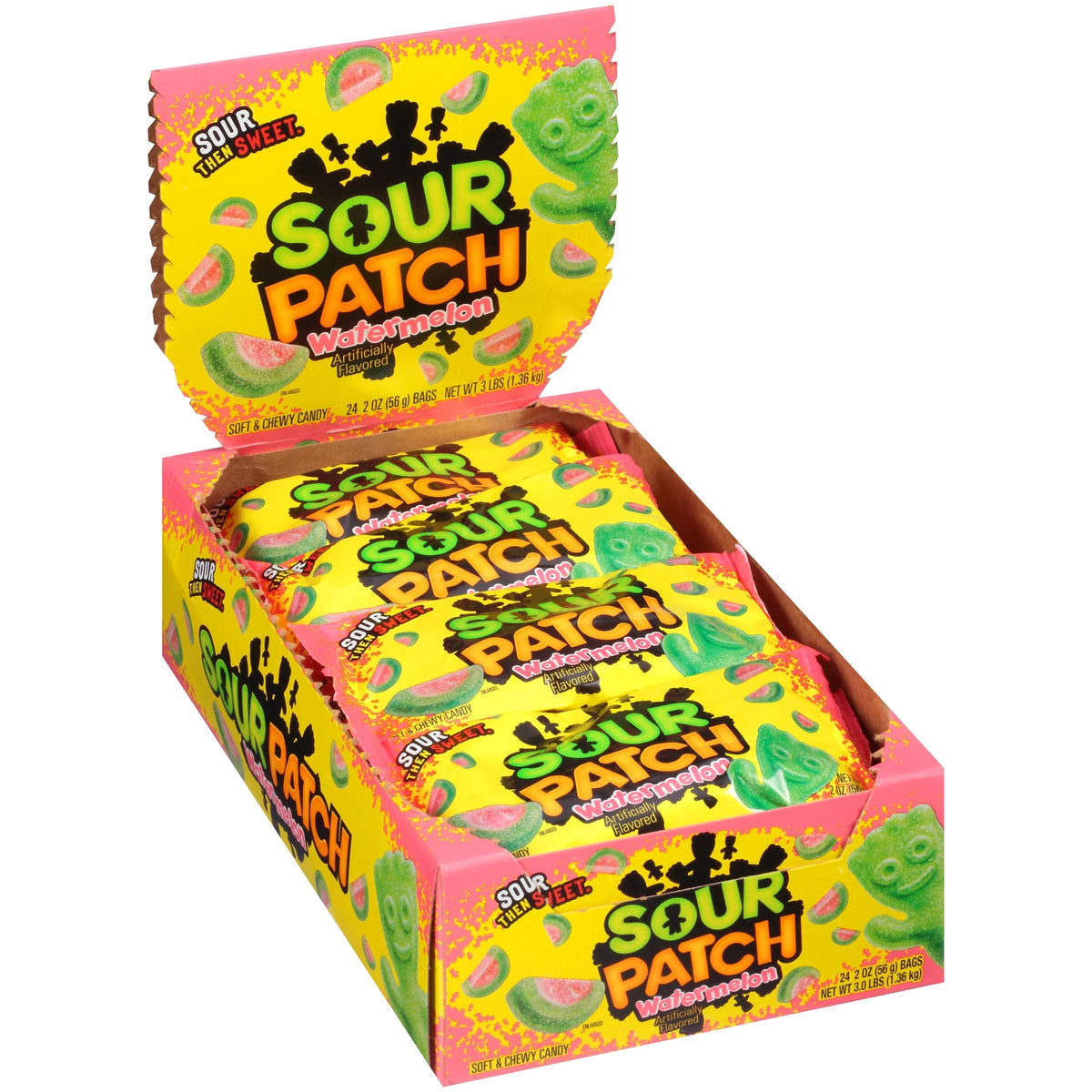 Sour Patch Kids Watermelon, 2 Oz, Box of 24 Pouches - Grocer wholesale