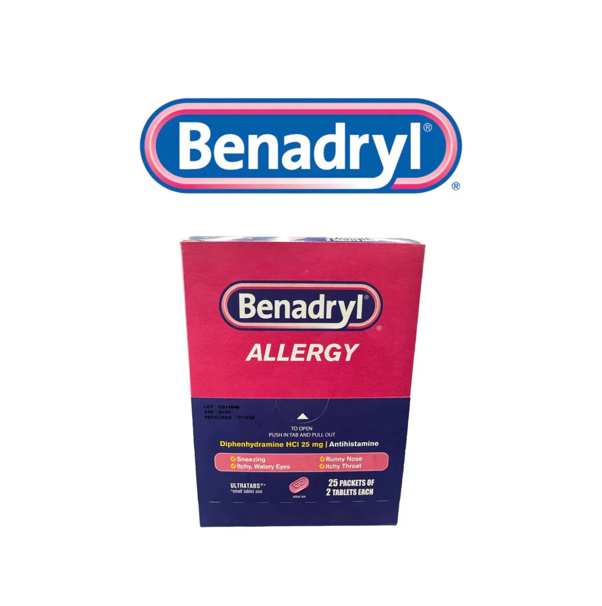 Benadryl Allergy Tablet 2pk- 25ct - Grocer wholesale