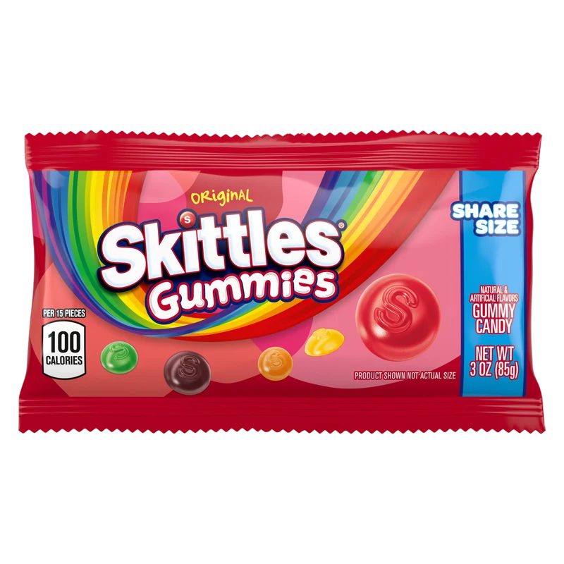Skittles Gummies Original Gummy Candy, Share Size, 3 oz., 15 pk. - Grocer wholesale