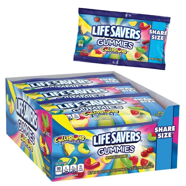 LifeSavers Gummies Share Size - Collisions - 15ct Display Box - Grocer wholesale