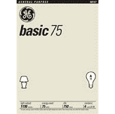 GE Light Bulbs yellow BASIC WHITE - 75 W /4x12pk - Grocer wholesale