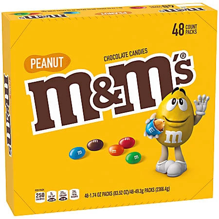 M&M's Peanut Chocolate Candies, 1.74 Oz, Box of 48 - Grocer wholesale