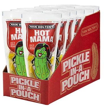 Van Holtens Hot Mama Pickle Pouches 12ct - Grocer wholesale