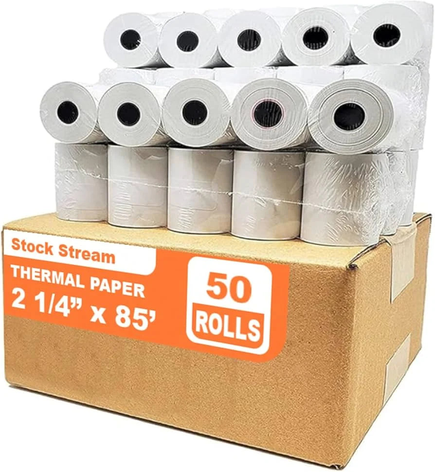 Thermal Receipt Paper Rolls 2-1/4" x 80 ft | Wholesale Case of 50 - Grocer wholesale