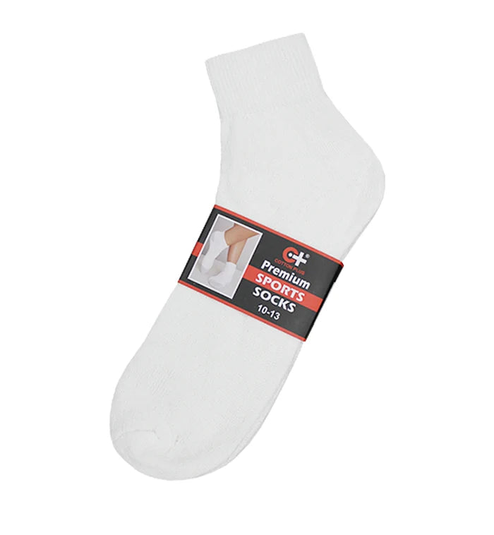 Ankle Socks White 12 Pairs - Grocer wholesale